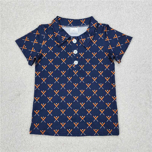 3.25  BT1120 Baseball navy blue short-sleeved top