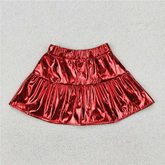 4.2  GLK0041 Shiny leather red skirt