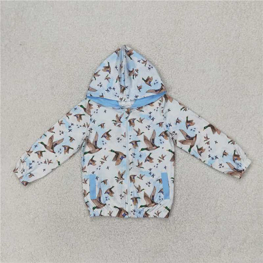 5.10 GT0875 Duck beige blue zip-up hooded long-sleeved top