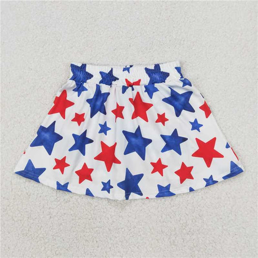4.2  GLK0055 National Day red and blue star white culottes