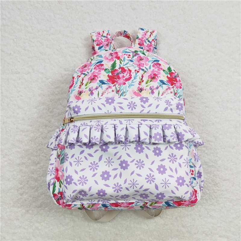 BA0101 Flower Purple Floral Backpack