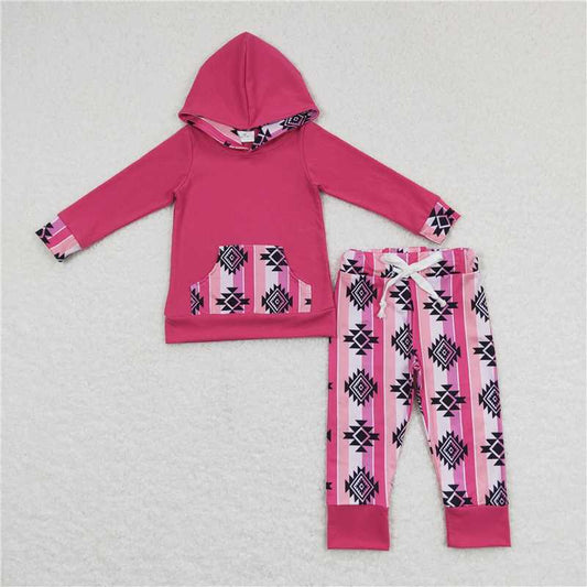 girls winter pink hooded sets hoodie outfits kids clothes