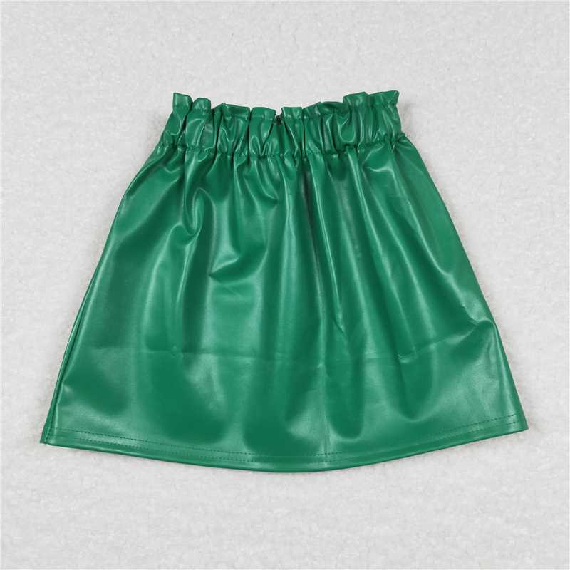4.2  GLK0018 Green leather skirt