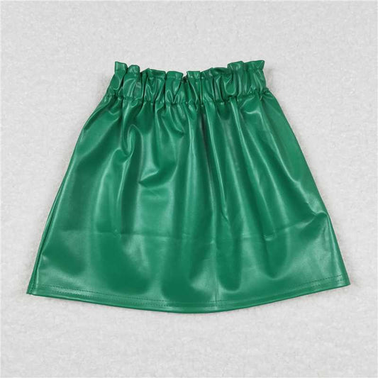 4.2  GLK0018 Green leather skirt