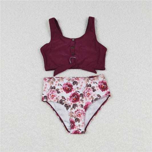 S0141 Burgundy swimsuit set