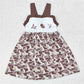 GSD1272 Duck Turkey Deer Brown Lace Bow Sleeveless Dress