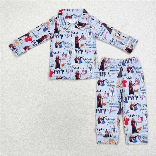 GLP1339 Taylor Swift 1989 blue long-sleeved trousers pajama set