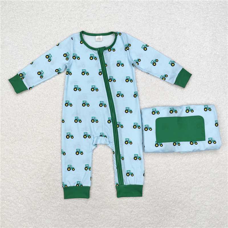 LR1253 Modal Tractor Teal Zipper Long Sleeve Bodysuit