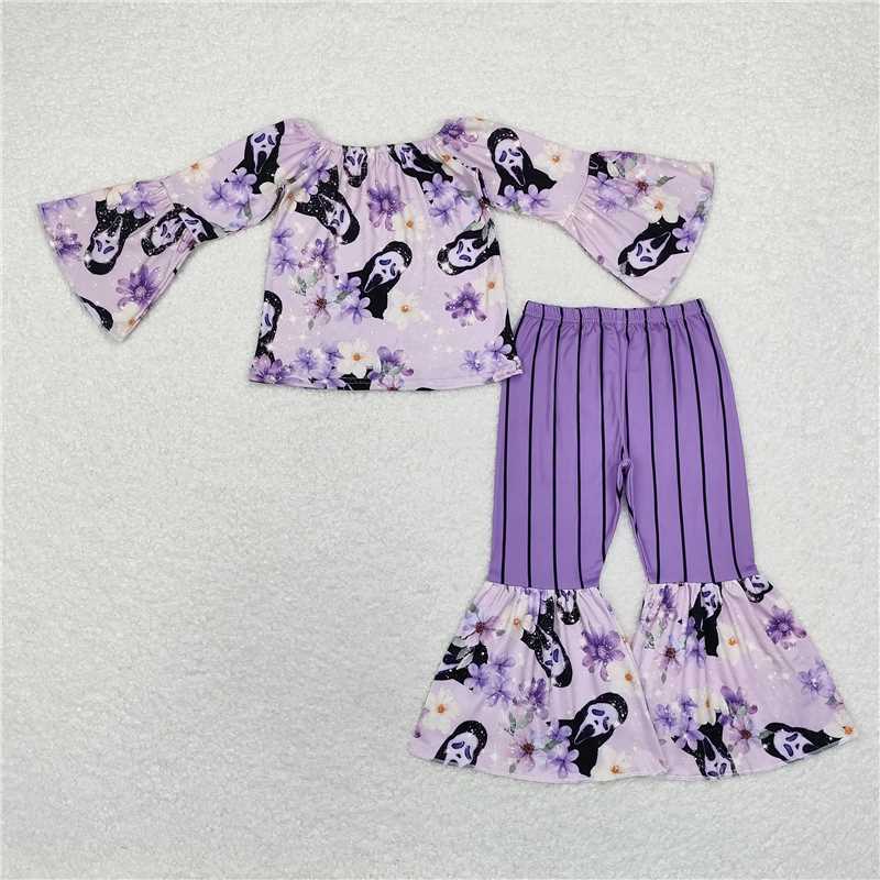 GLP1448 Mask flower Halloween purple long sleeve trousers suit