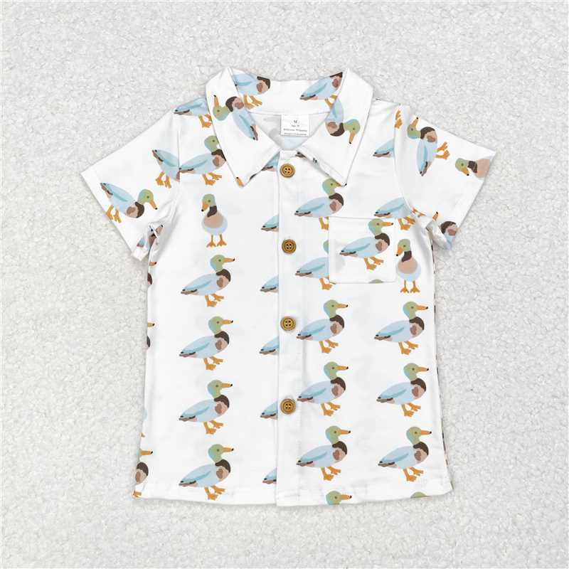 BT0738 Duck pocket button short-sleeved top