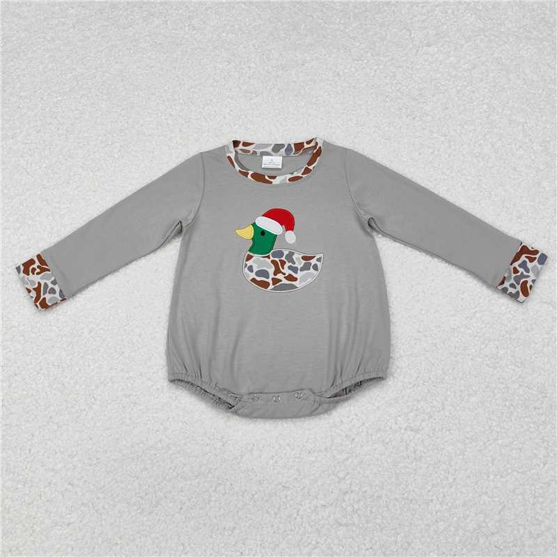 LR1683 Embroidered Santa hat camouflage duck long-sleeved jumpsuit