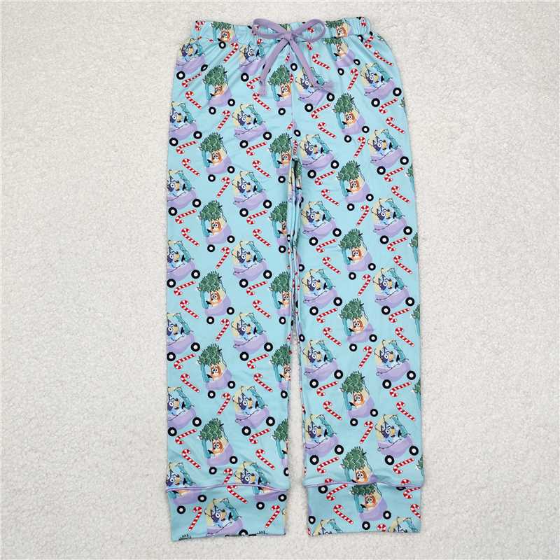 X10.11 P0565 Adult women's bluey Christmas tree car cane blue trousers