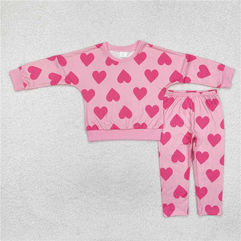 GLP2230 Valentine's Day love pink long-sleeved trousers suit