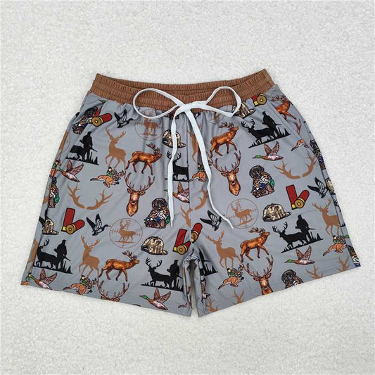 4.9 S0470 Adult male elk puppy hunting grey swimming trunks