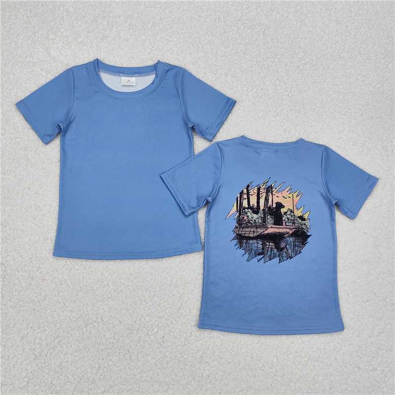 BT1082 Puppy blue short-sleeved top