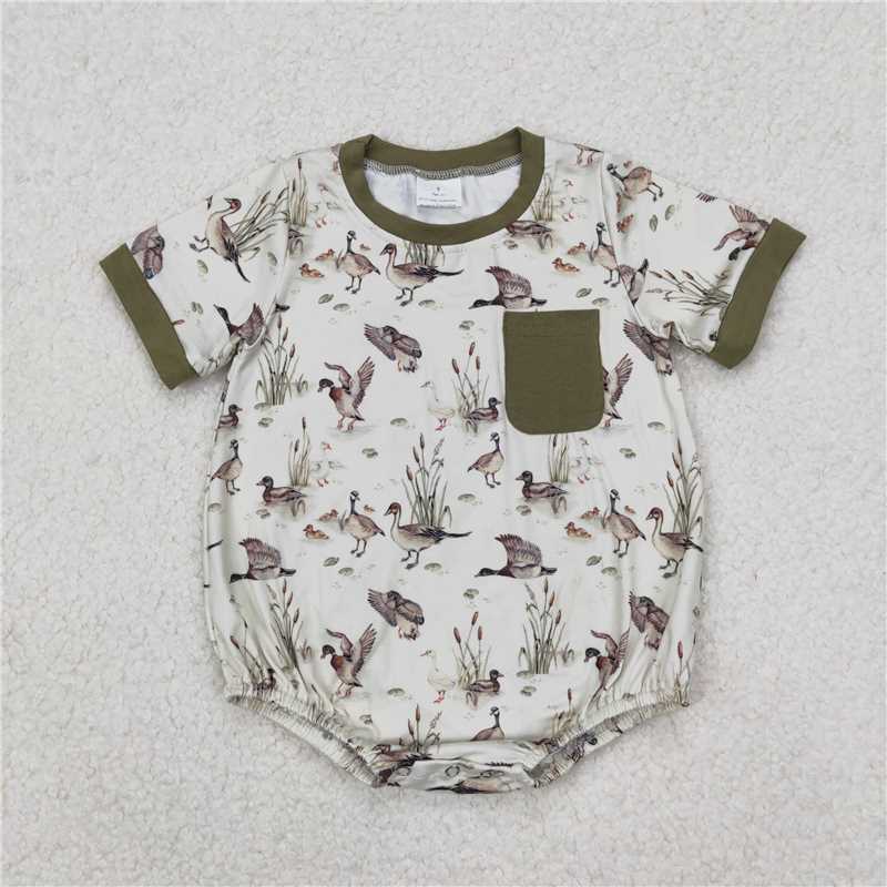 3.18  SR2413 Duck Green Pocket Short Sleeve Bodysuit