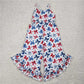 4.15  SR2865 National Day star and bow pattern white suspender jumpsuit