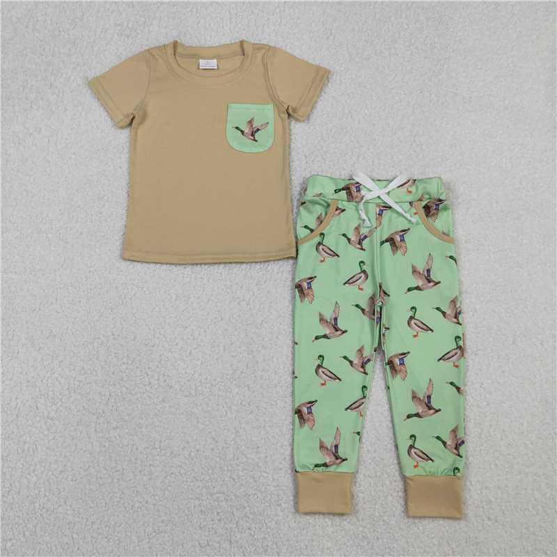 X11.10 BSPO0607 Duck Pocket Short-Sleeve Light Green Trousers Set