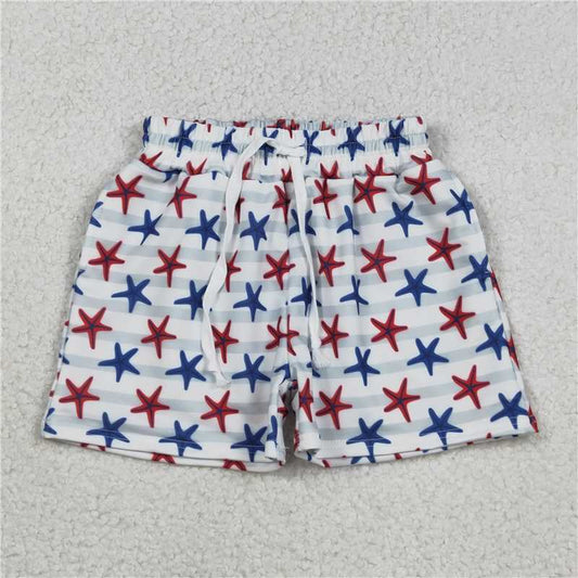 X1.6 S0588 Starfish Green Striped Swim Trunks