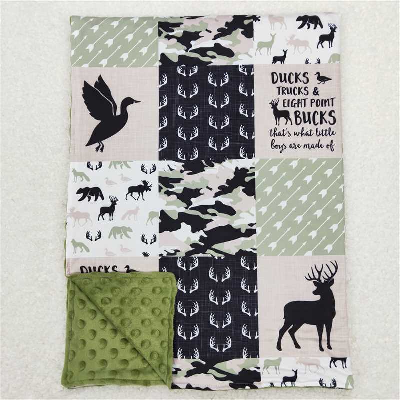 BL0071 Elk Mallard Camouflage Plaid Baby Blanket