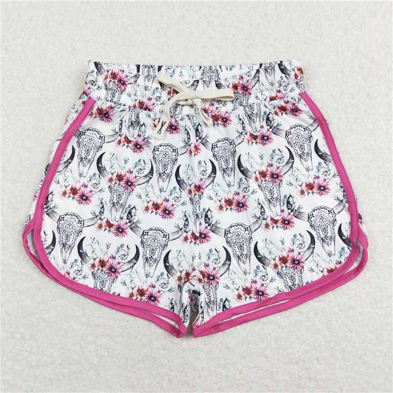 4.10 SS0127 Adult Alpine Bullhead Rose Red Edge White Shorts