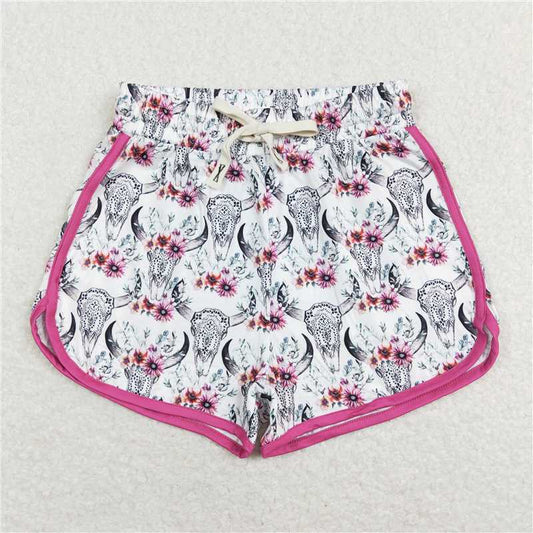 4.10 SS0127 Adult Alpine Bullhead Rose Red Edge White Shorts