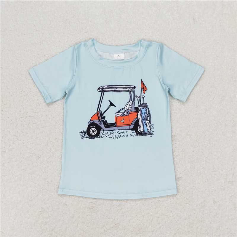 BT0646 Golf Touring Car Turquoise Short Sleeve Top