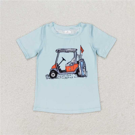 BT0646 Golf Touring Car Turquoise Short Sleeve Top