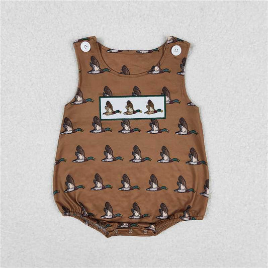 SR1285 Embroidered duck brown tank top bodysuit