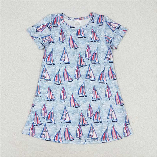 GSD1161 sailing wave short sleeve dress