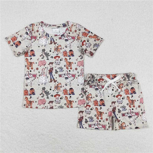 BSSO0659 Toy Story Star Cartoon Short Sleeve Shorts Set