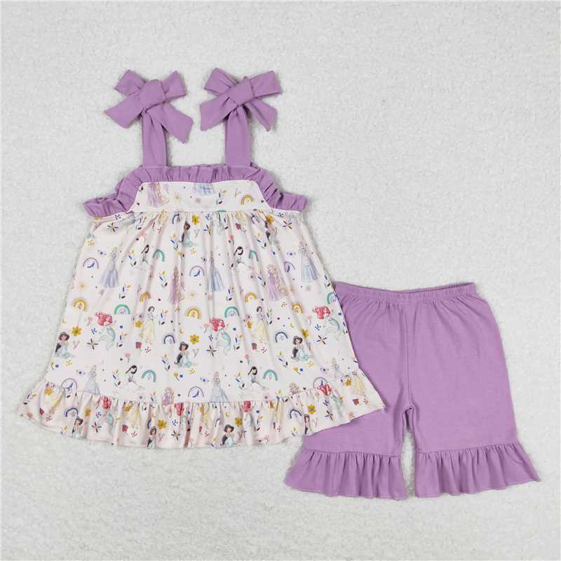 GSSO1044 Disney Princess Mermaid Purple Lace Camisole Shorts Set