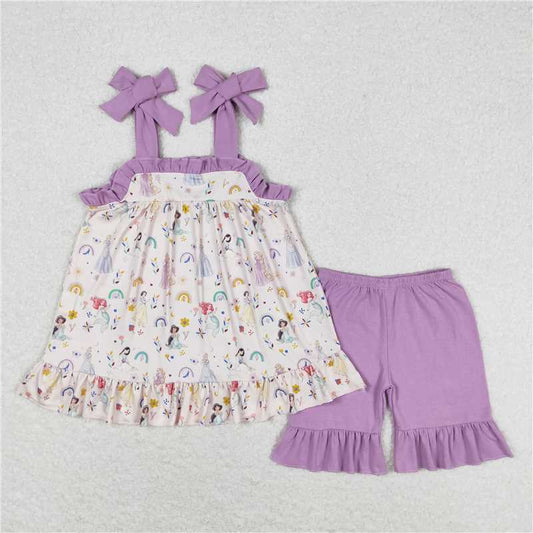 GSSO1044 Disney Princess Mermaid Purple Lace Camisole Shorts Set