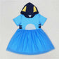 GSD0997 bluey blue tulle hooded short-sleeved dress