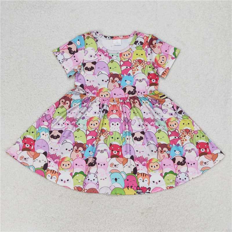 GSD1193 cartoon animal short sleeve dress