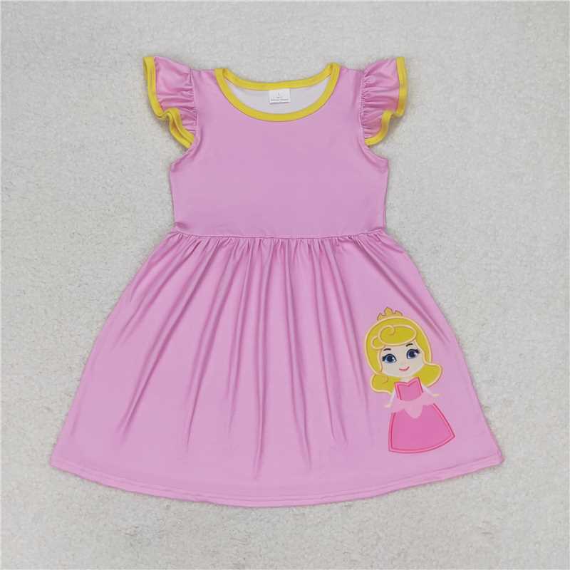 GSD1146 Disney Princess Pink Fly Sleeve Dress