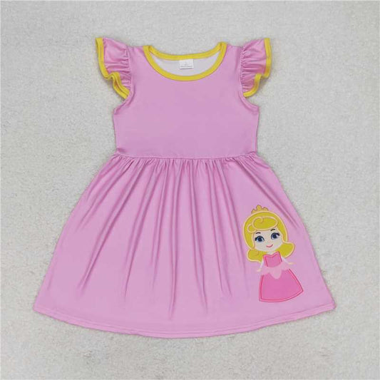 GSD1146 Disney Princess Pink Fly Sleeve Dress