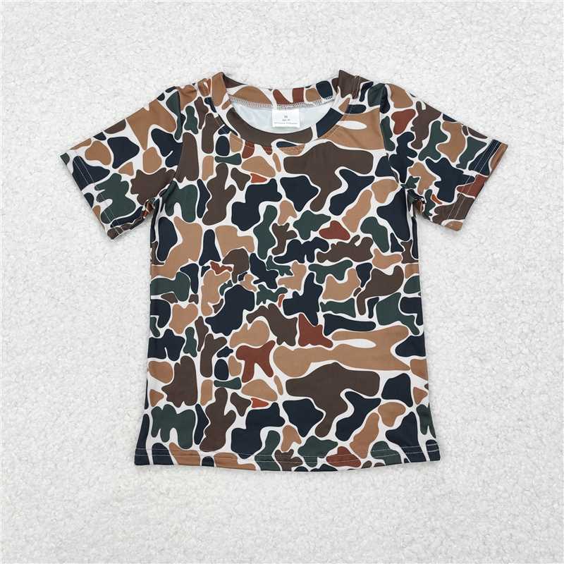 BT0905 Camouflage beige short-sleeved top