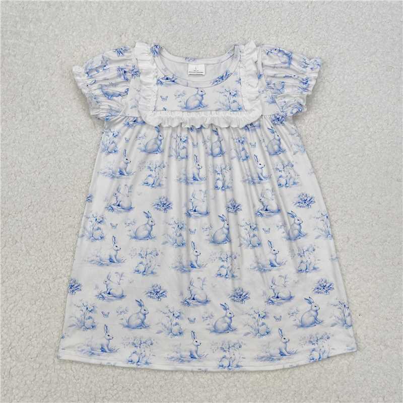 GSD1531 Easter flower bunny lace short-sleeved dress