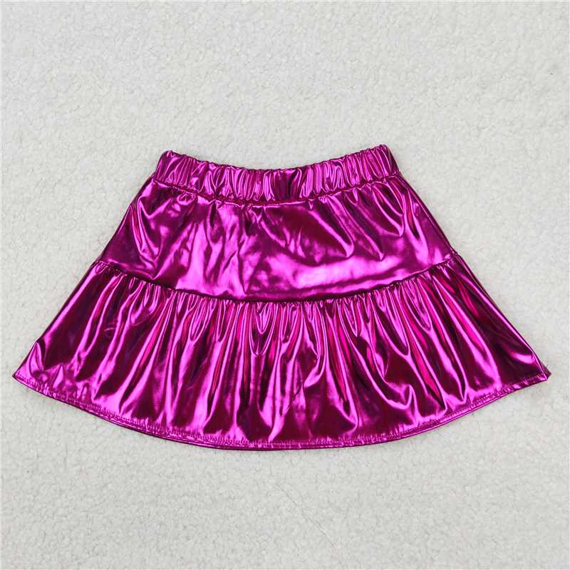 4.2  GLK0039 Glossy leather dark purple skirt