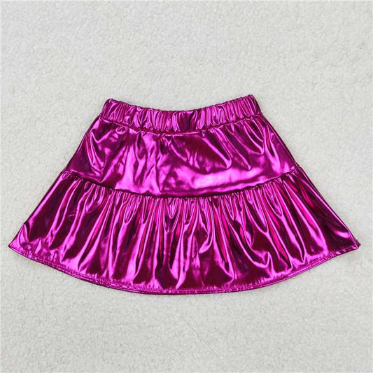 4.2  GLK0039 Glossy leather dark purple skirt