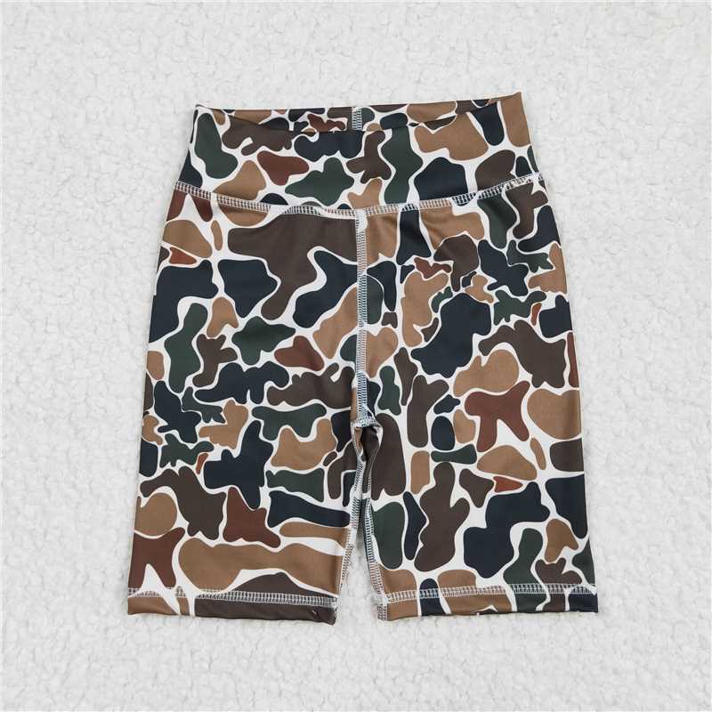 4.24 SS0534 Brown and green camouflage yoga cycling shorts