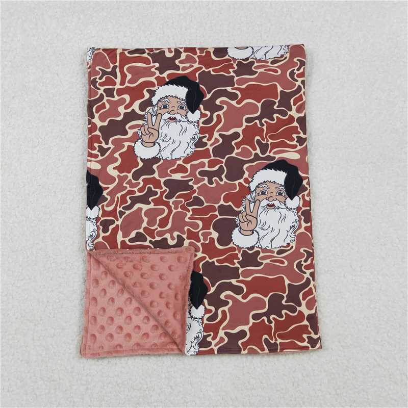 10.10 BL0162 Santa Claus Brown Camouflage Baby Blanket