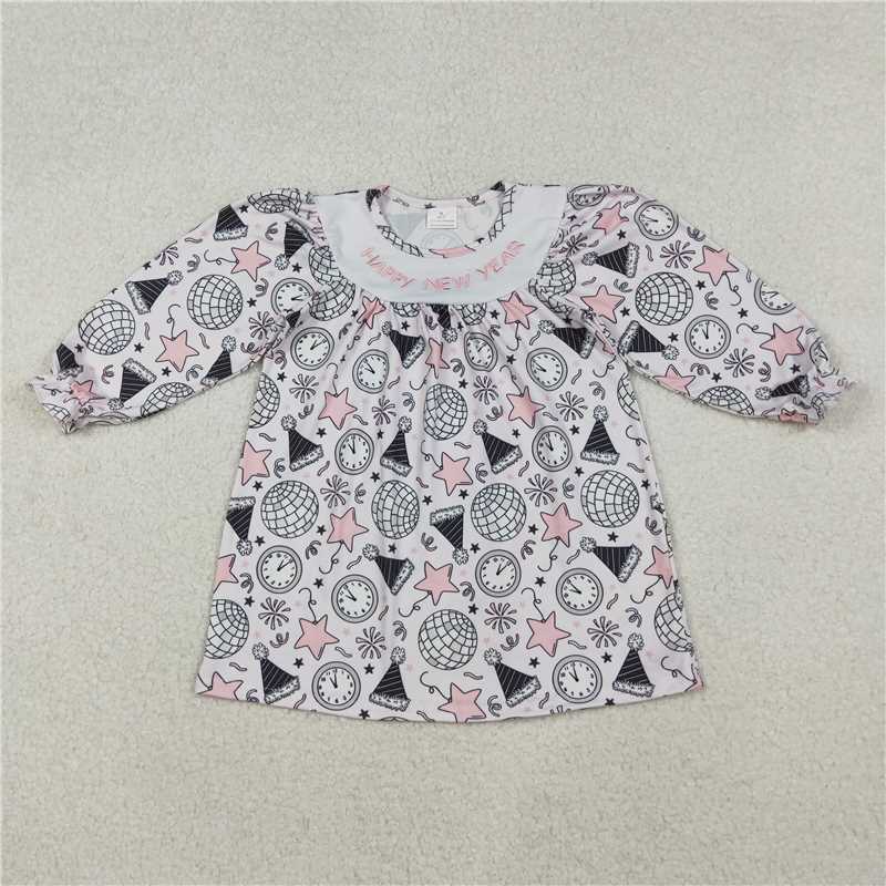 X11.5  GLD1231 Embroidered Happy New Year Star Fireworks Disco Dress