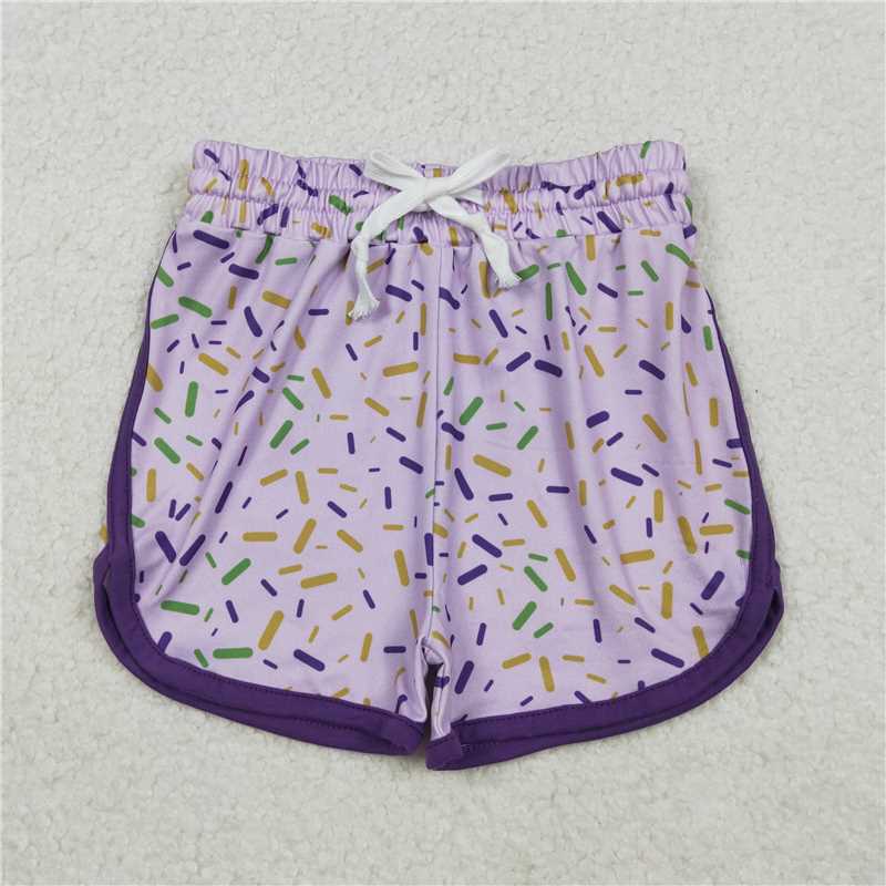 X11.8 SS0656 Girl's Waffle Ice Cream Light Purple Shorts