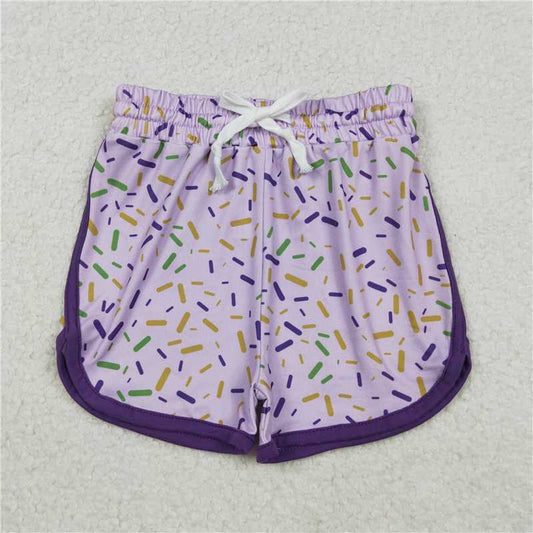 X11.8 SS0656 Girl's Waffle Ice Cream Light Purple Shorts