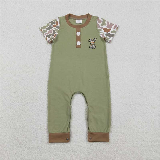 x12.10  SR3258 Embroidered Camouflage Rabbit Button Short-Sleeve Jumpsuit