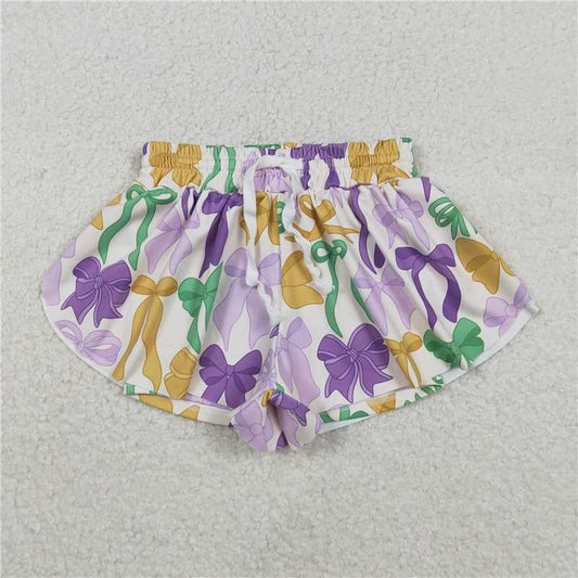 X12.6  SS0684 Carnival Bow Pattern Yoga Shorts