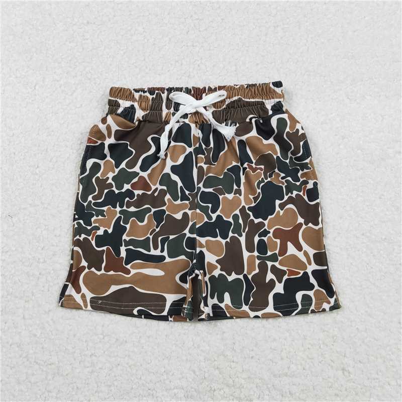 x12.13 SS0732 Boys' Brown Camouflage Beige Shorts