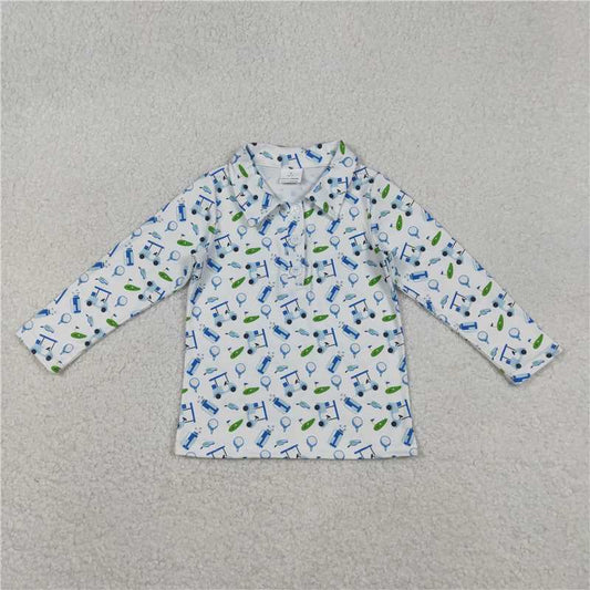 X12.9  BT1405 White Button-Down Long-Sleeve Golf Gown